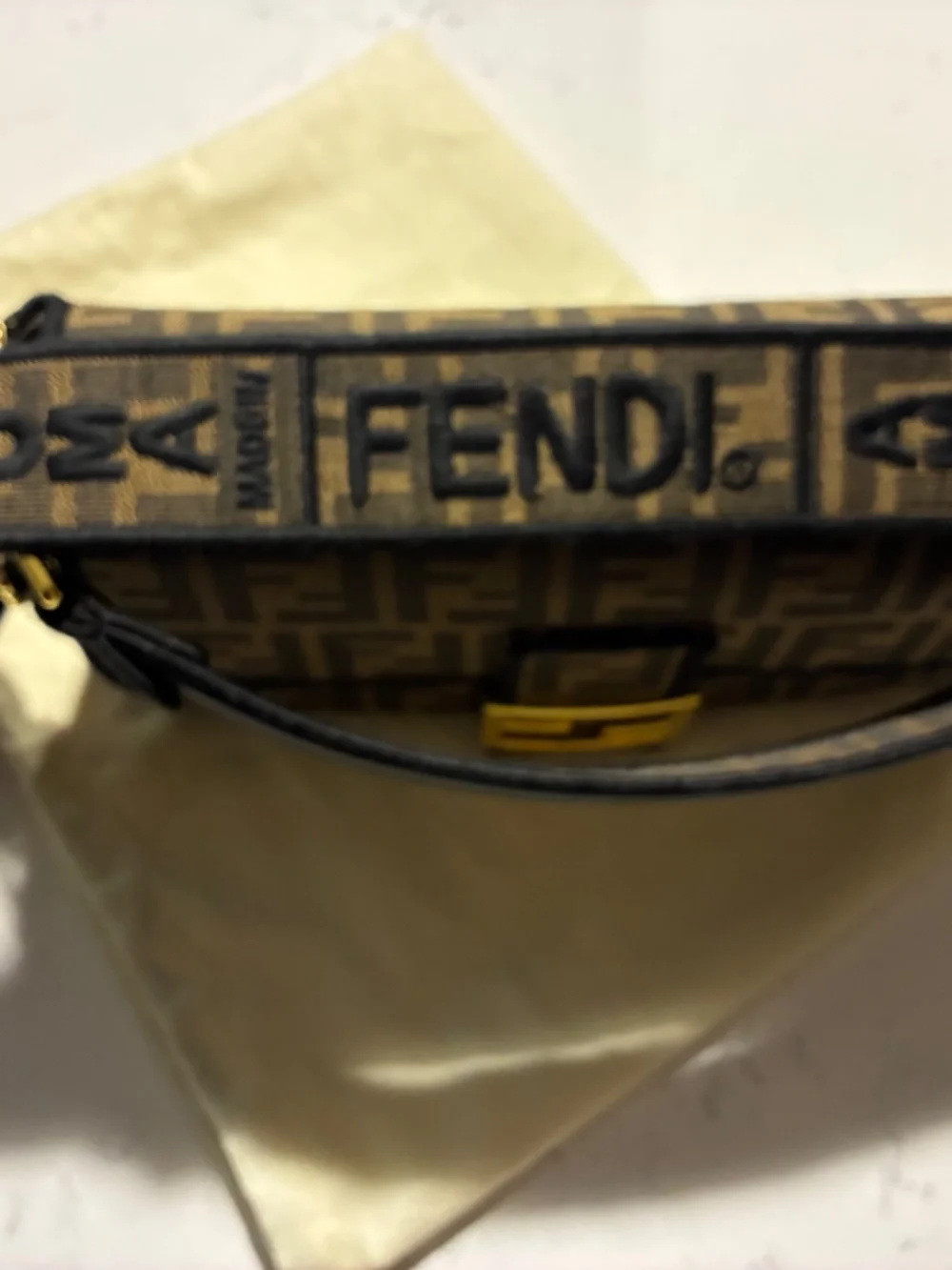 Fendi Baguette Tobacco Brown Jacquard Bag - Picture 10 of 11